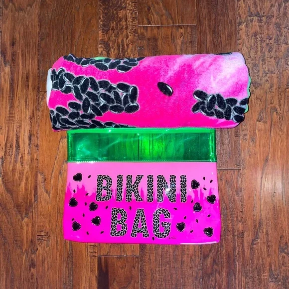 Justice watermelon bikini bag and towel - Picture 1 of 4